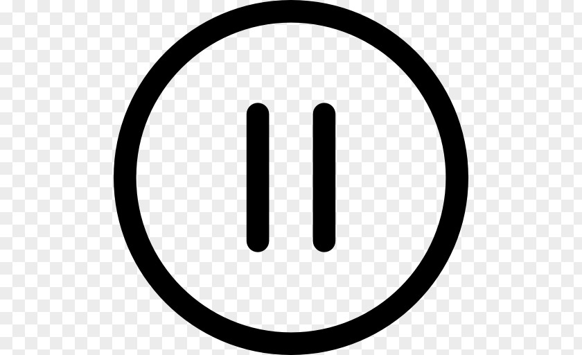 Pause Button Circle Symbol Line Area Clip Art PNG