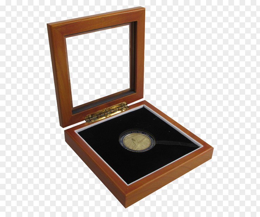 Wood Display Box Case Lid Coin Glass PNG