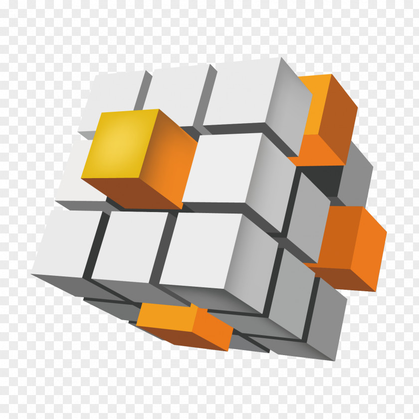 Cube Advertising Three-dimensional Space PNG