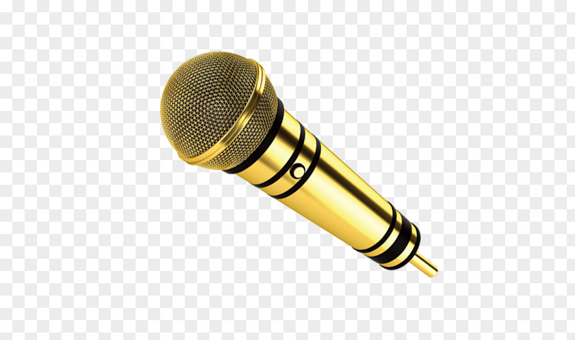 Golden Microphone Icon PNG