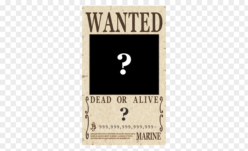 One Piece Monkey D. Luffy Wanted! Gol Roger Brook Wanted Poster PNG