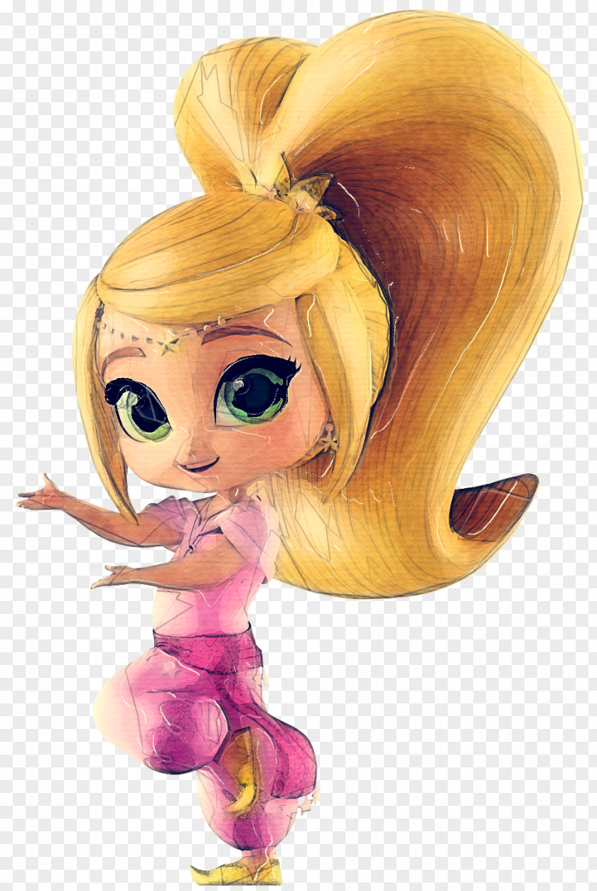 Toy Figurine Hair Cartoon Wig Pink Blond PNG