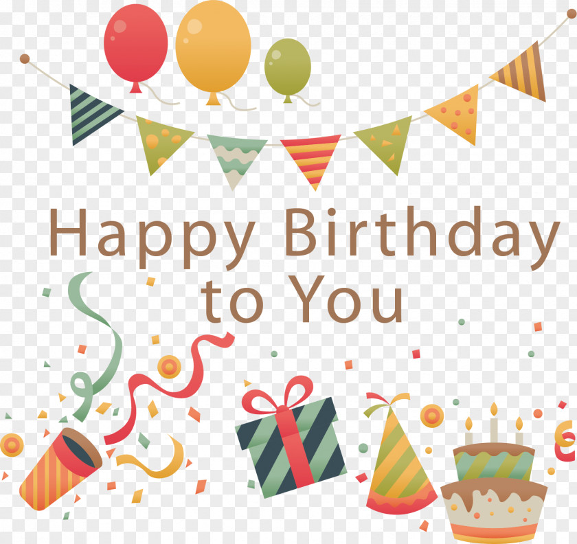 Vector Birthday Decoration Happy To You Wish Greeting Card Happiness PNG