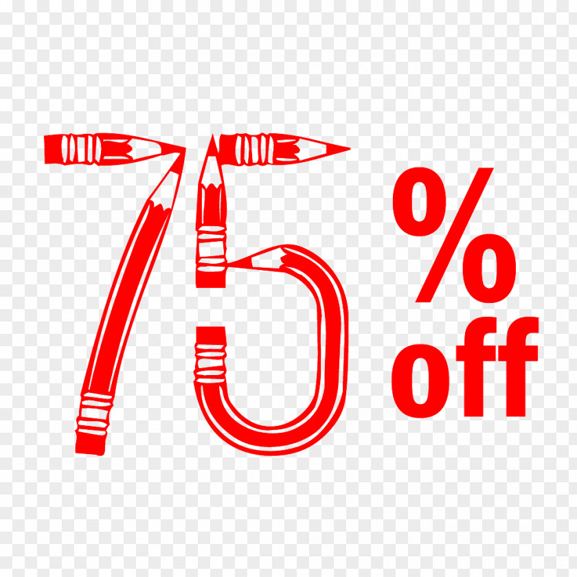 Back To School 75% Off Discount Tag. PNG