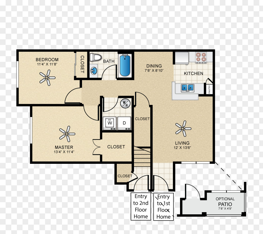 Apartment The Cottages At Edgemere Floor Plan Room PNG