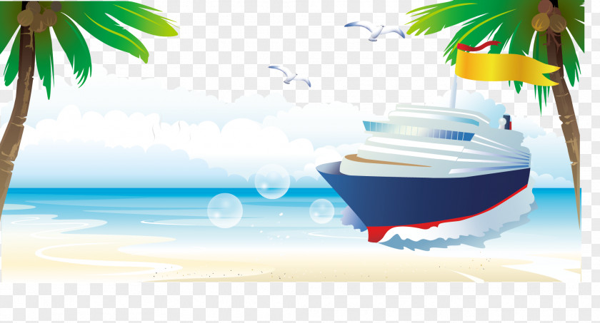 Beach Ship Computer File PNG