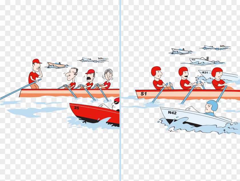 Creative Dragon Boat Racing Bateau-dragon Rowing Illustration PNG