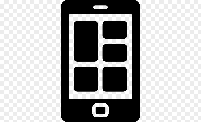 Rectangle Mobile Phone Communication Device PNG