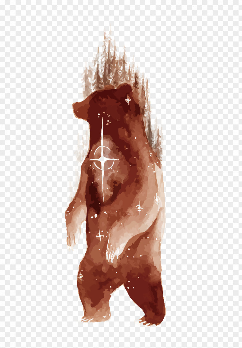 Vector Hand-painted Bear PNG