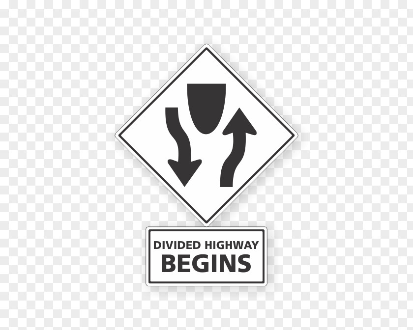 Highway Two Paths Traffic Sign Road Two-way Street PNG