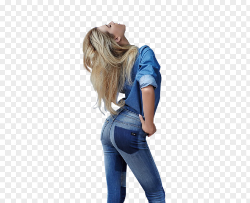 Jeans Woman Blue White Female PNG