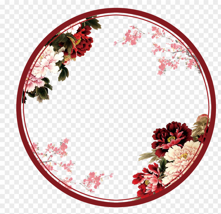 Flower Circle Wreath Clip Art PNG