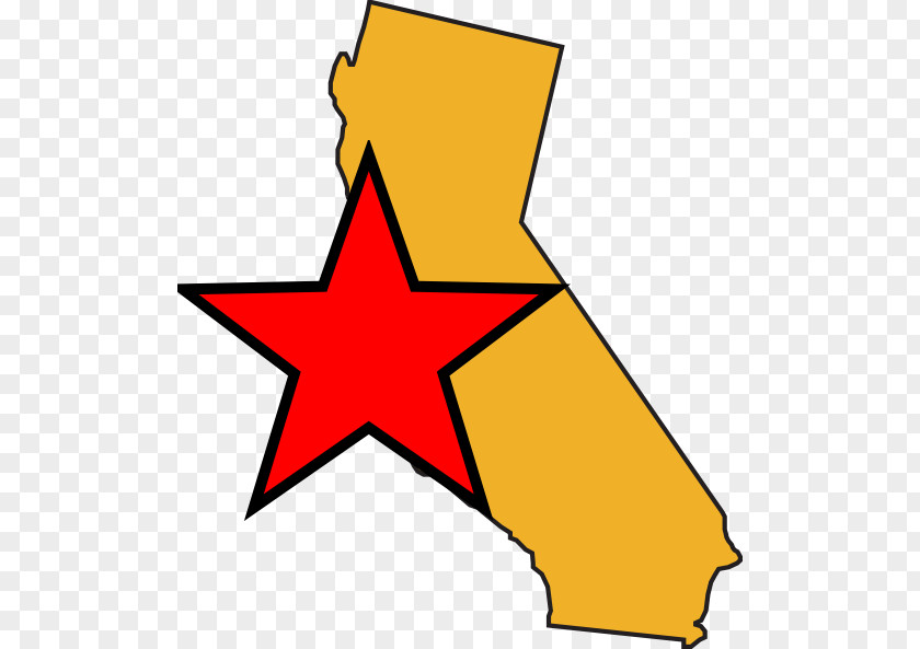 California Map Cliparts Red Star PNG