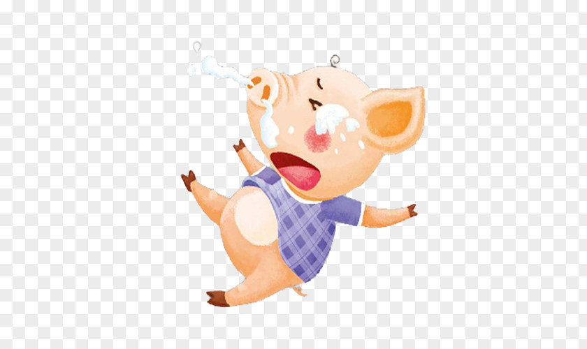 A Cartoon Crying Piglet With Runny Nose Domestic Pig Rhinorrhea Clip Art PNG