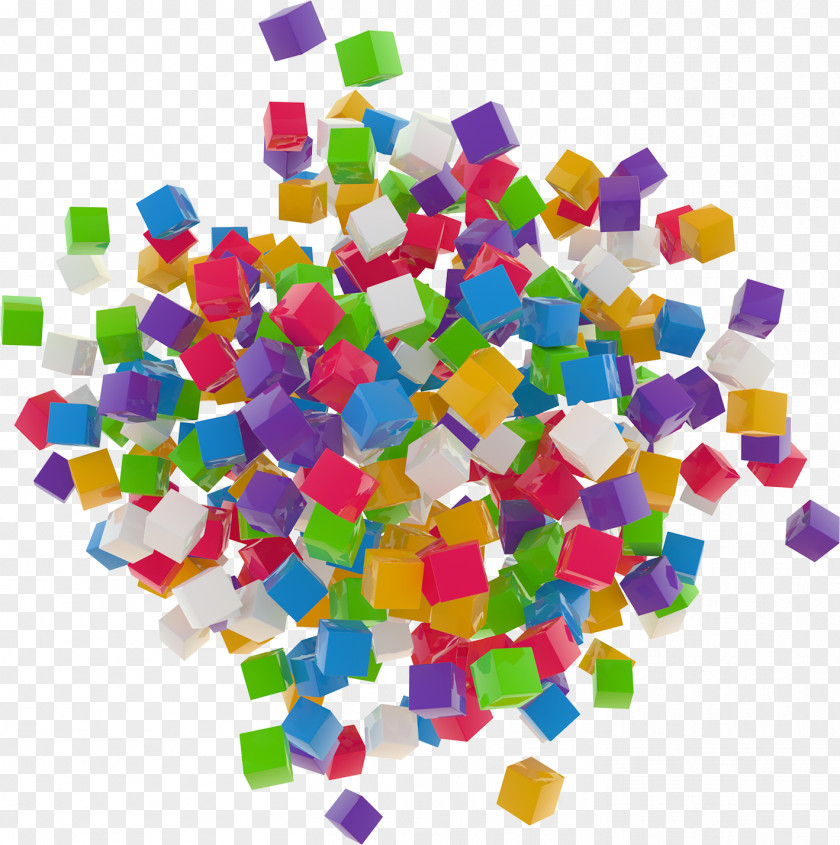 Colorful Cube Decoration Color Square PNG