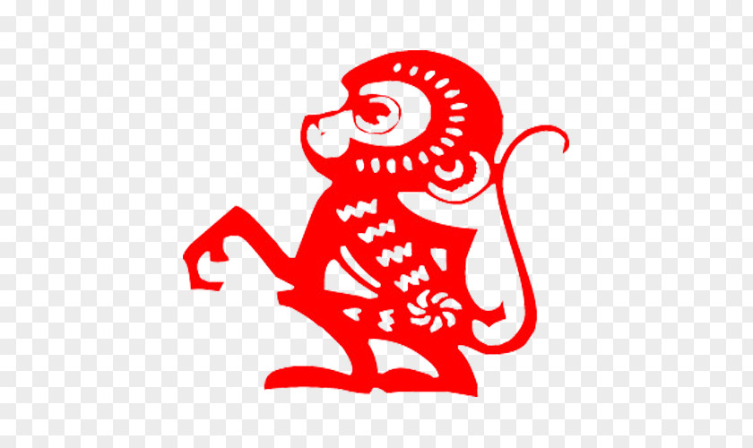 Paper Cut,monkey Monkey Chinese New Year Zodiac Goat PNG