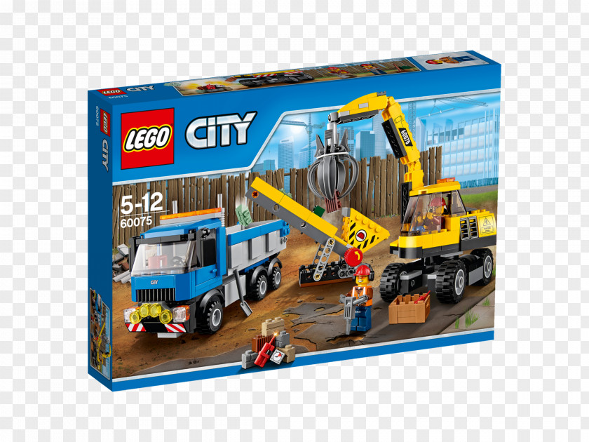 Construction Vehicles LEGO 60075 City Excavator And Truck Lego Toy The Group PNG