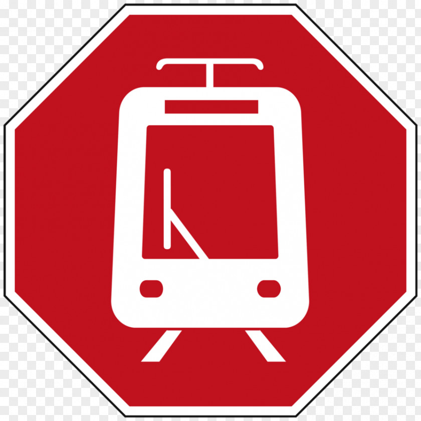 Light Rail Stop Sign Traffic Warning PNG