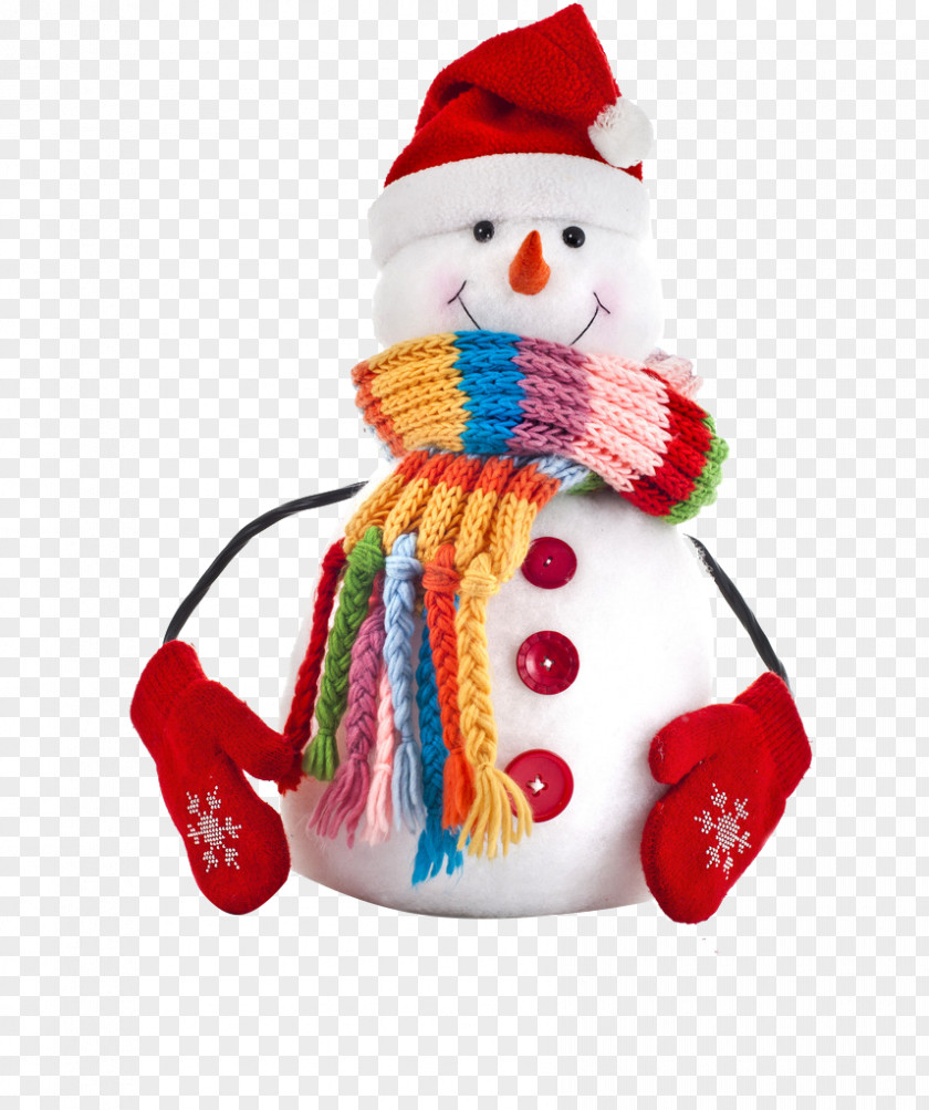 Snowman Wearing Red Mittens Hoodie Sweater Christmas Scarf PNG
