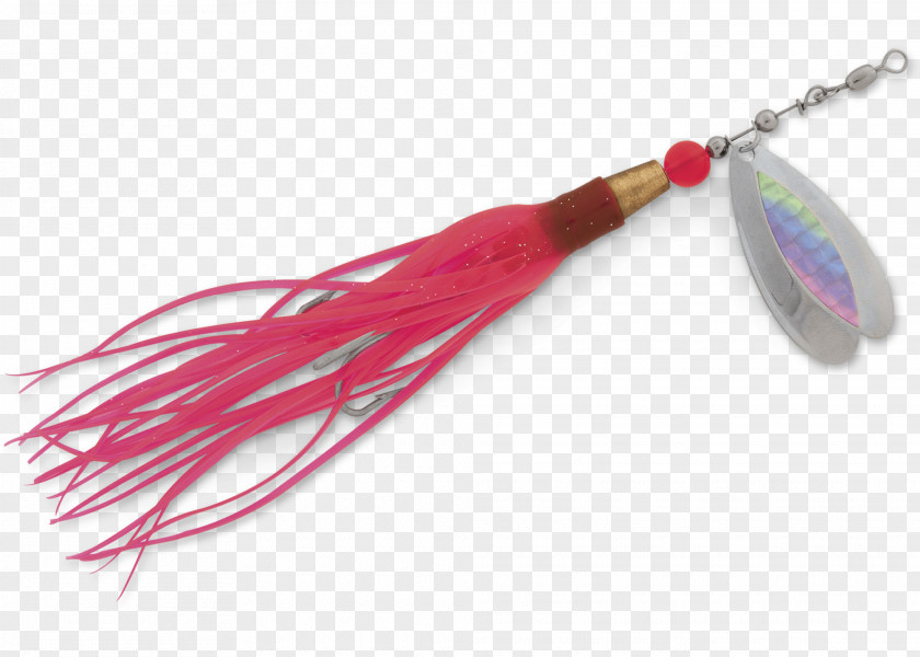 Spinnerbait Spoon Lure Pink M Feather PNG