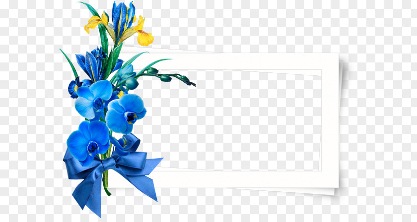 Flower Floral Design Blue Bouquet Picture Frames PNG