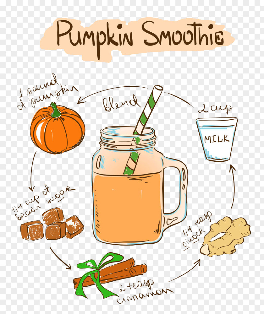Painted Pumpkin Smoothie Markets Buckle Creative HD Free Cocktail Health Shake Cafe Recipe PNG