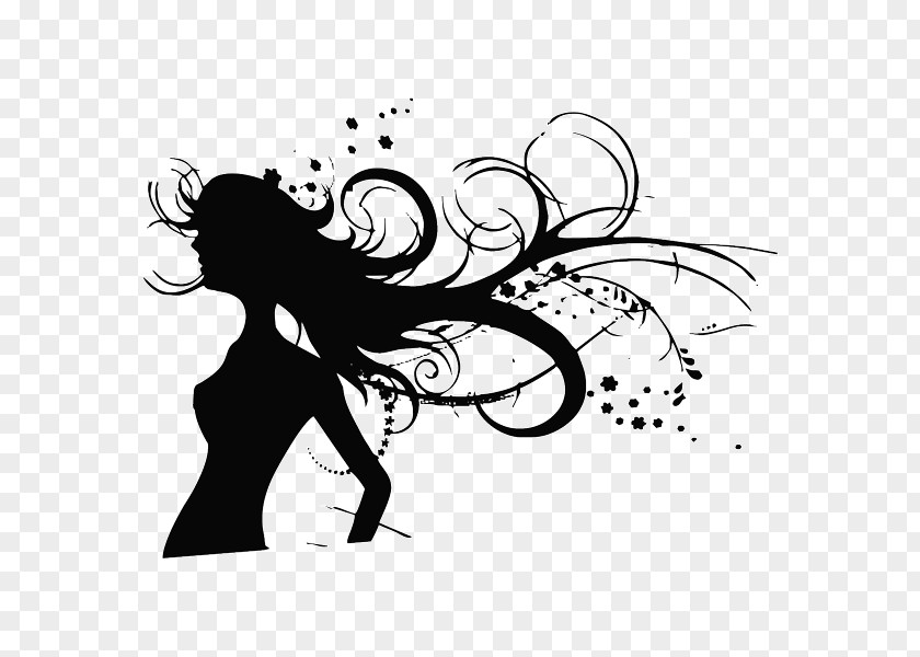 Silhouette Drawing Hair Wall PNG