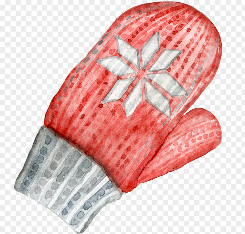Red Snow Gloves Glove Winter PNG