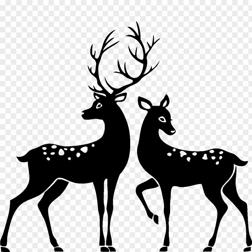Deer Watercolor White-tailed Silhouette Stag And Doe Clip Art PNG