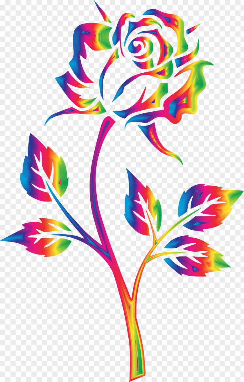 Rainbow Flower Cliparts T-shirt Rose Clip Art PNG