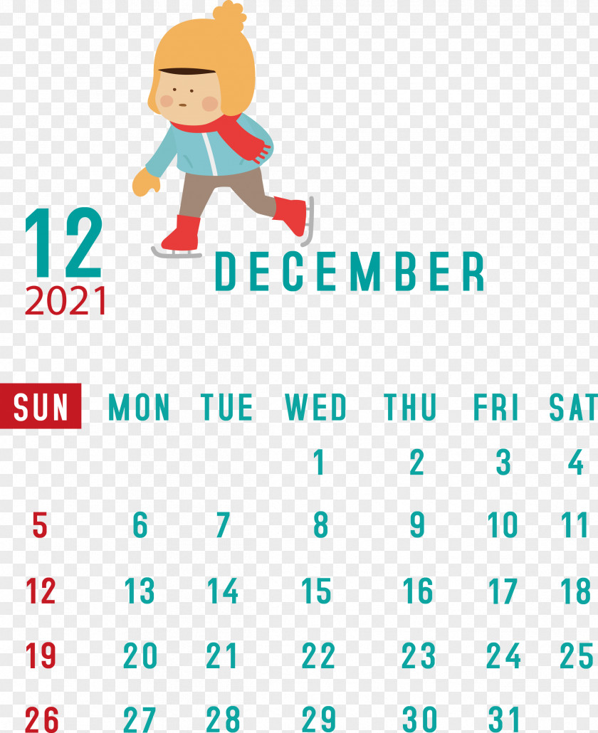 December 2021 Printable Calendar PNG