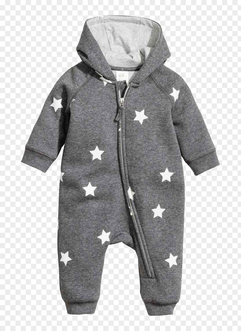 Grey Kids H&M Child Infant Zipper Hood PNG