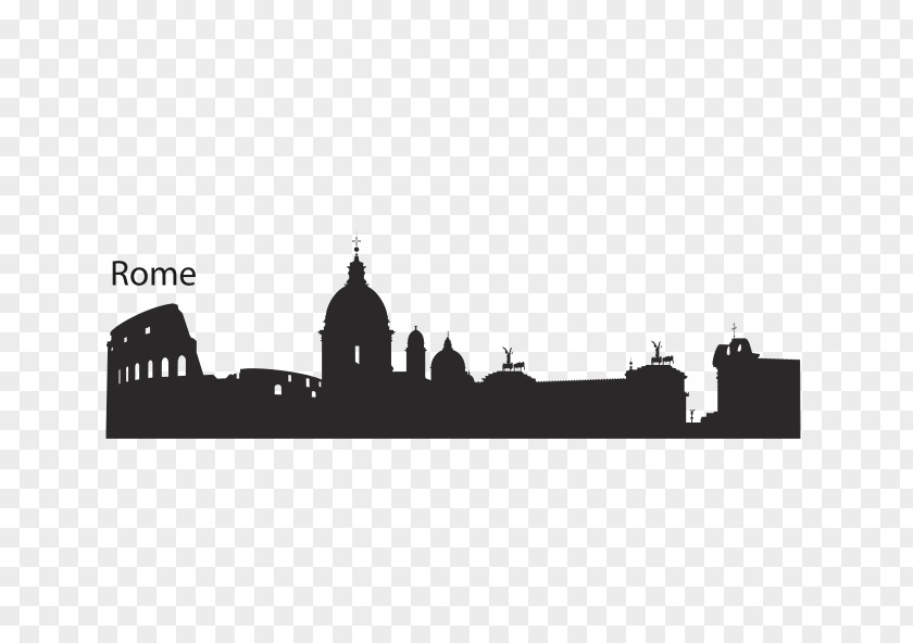 Silhouette Rome Skyline PNG