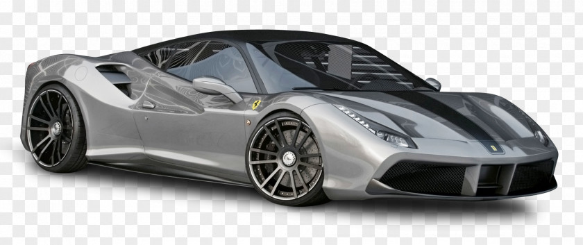 Silver Ferrari 488 GTB Car 2017 Spider 2016 458 PNG