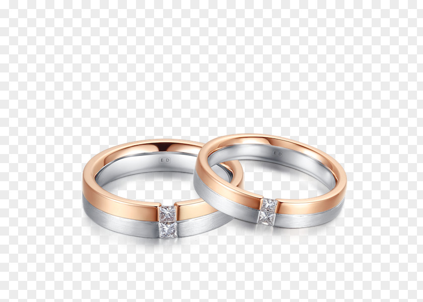Ring Wedding Diamond Colored Gold Czerwone Złoto PNG