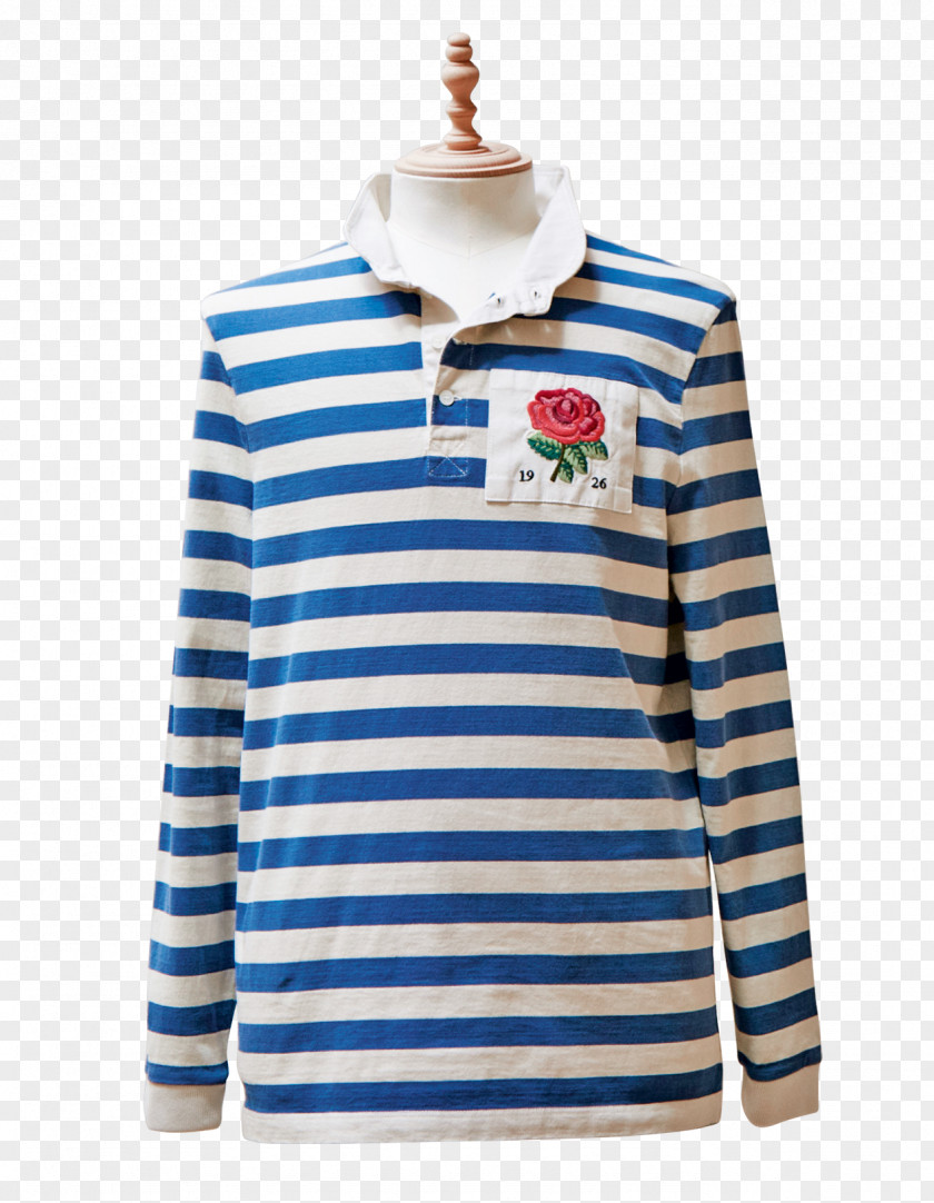 T-shirt Blue Collar Sleeve Rugby Shirt PNG