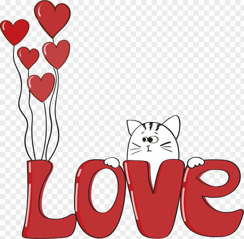 Love Word Vector Valentines Day Doodle Drawing Illustration PNG