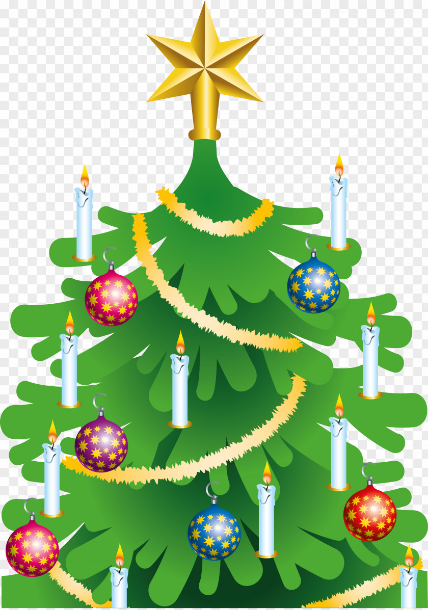 Christmas Tree Candle Clip Art PNG