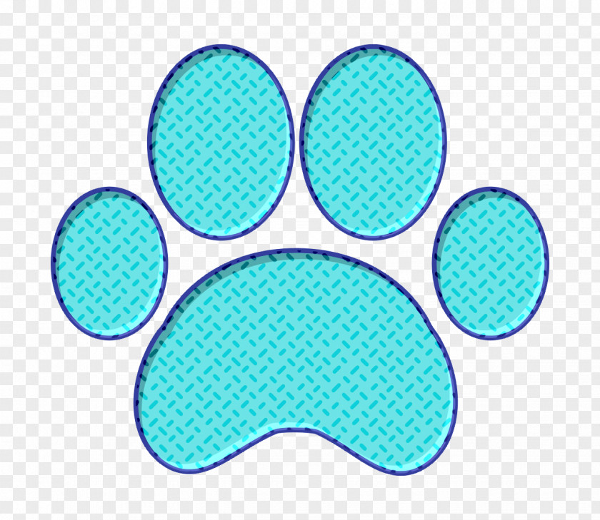 Electric Blue Azure Animals Icon Paw Print IOS7 Premium Fill PNG