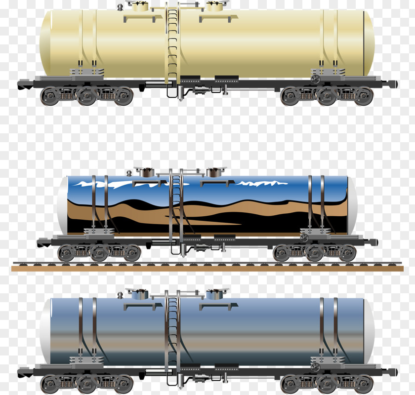 Three Sections Train Rail Transport Tank Car Railroad PNG