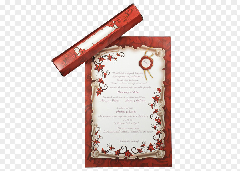 Wedding Invitation Convite Paper Red PNG