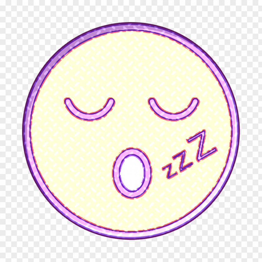 Cartoon Purple Emoticon Face Icon Sleep PNG