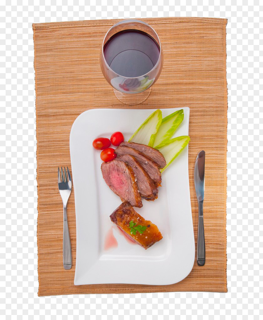 Steak Red Wine Beefsteak Fish Full Breakfast PNG
