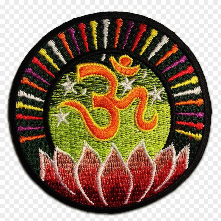 Symbol Embroidered Patch Om Color Meditation PNG