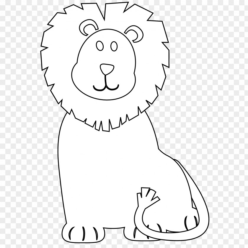 Lion Line Drawing Giant Panda Black And White Clip Art PNG