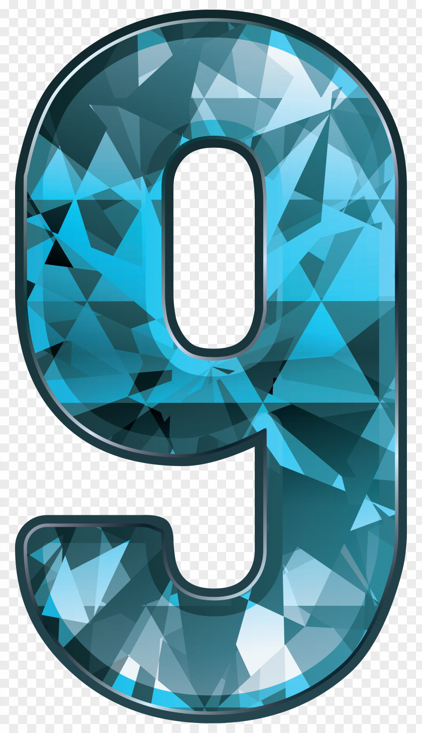 Blue Crystal Number Nine Clipart Image Clip Art PNG