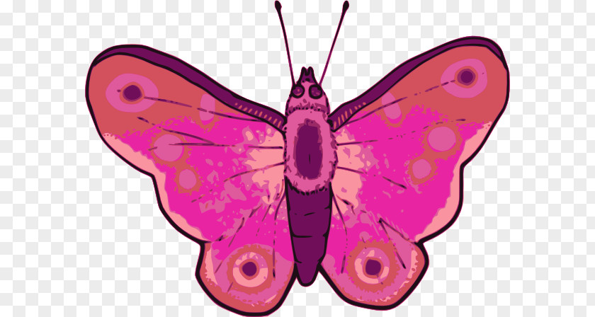 Butterfly Monarch Brush-footed Butterflies Pink Clip Art PNG