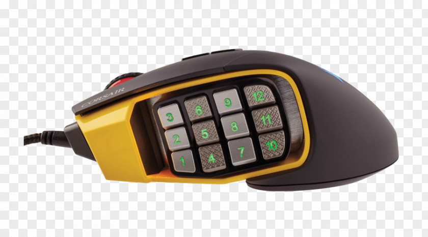 Computer Mouse Corsair Gaming Scimitar RGB Optical MOBA/MMO Mouse, USB (Yellow) PRO Game SCIMITAR PNG