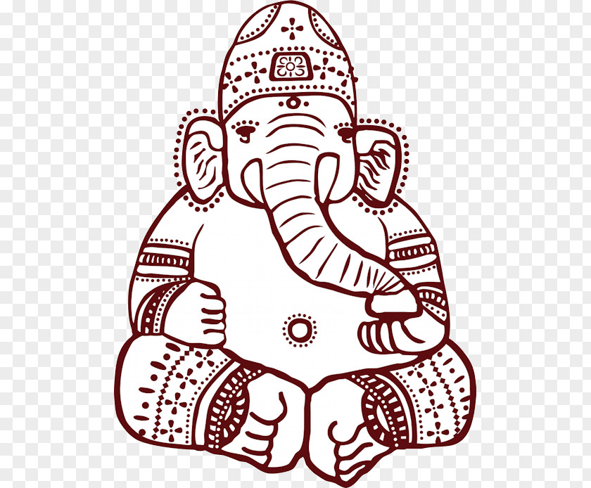 Ganesha Asian Elephant Mehndi PNG