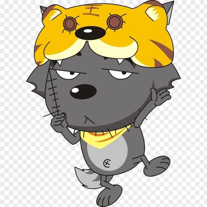 Grey Wolf Cartoon. Small Lazy Goat Pretty Fit Actor PNG